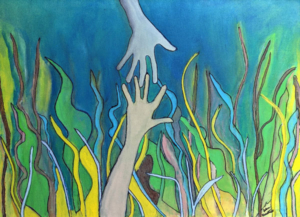 abstract hands painting